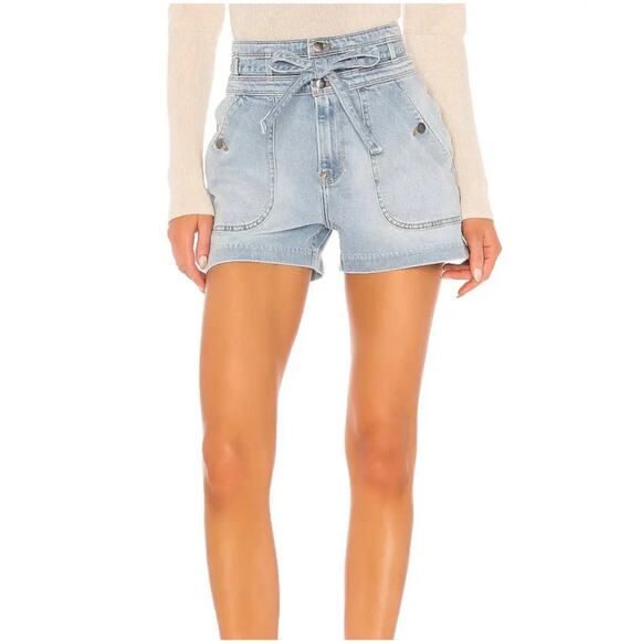 Frame Denim Pants - FRAME Triple Tie-waist Denim Shorts In Mahoney sz 24